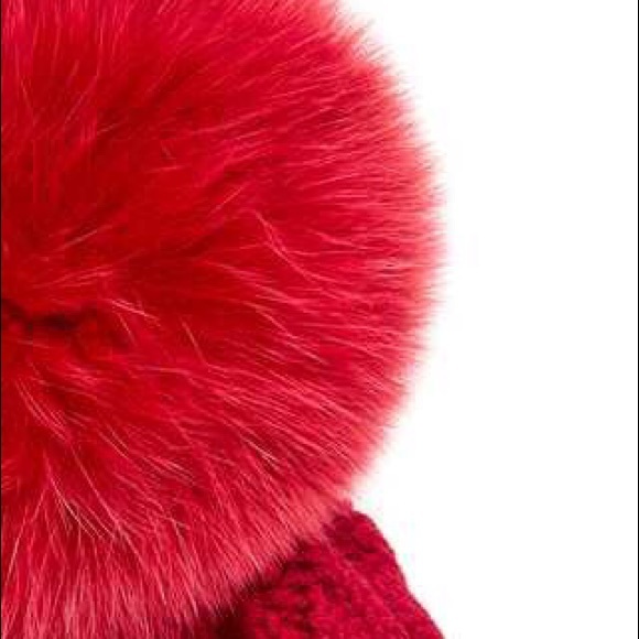 MONCLER red Pom Pom beanie - Picture 4 of 4
